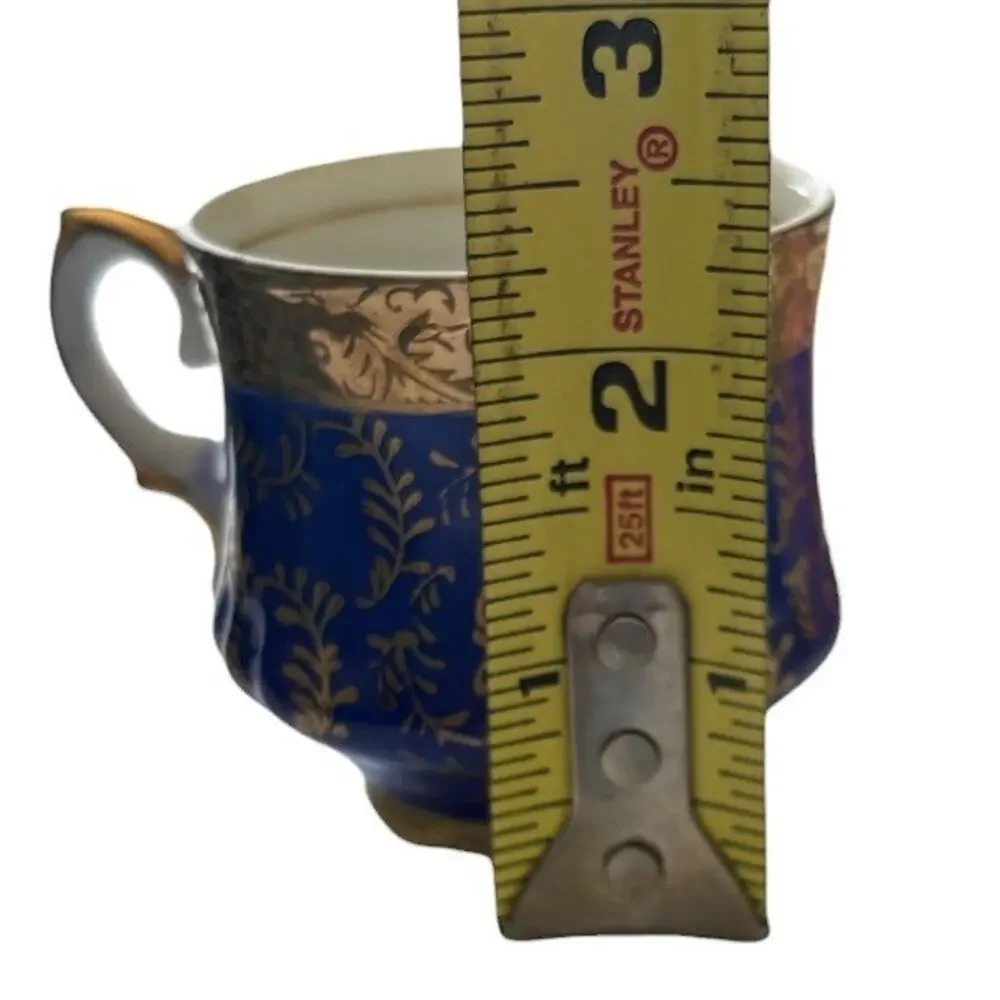 Eschenbach Bavaria Germany Cobalt Blue Gold Demitasse coffee Tea Cup Saucer